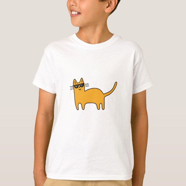 T-shirt Chat Lunettes de Soleil Cool (Devant)
