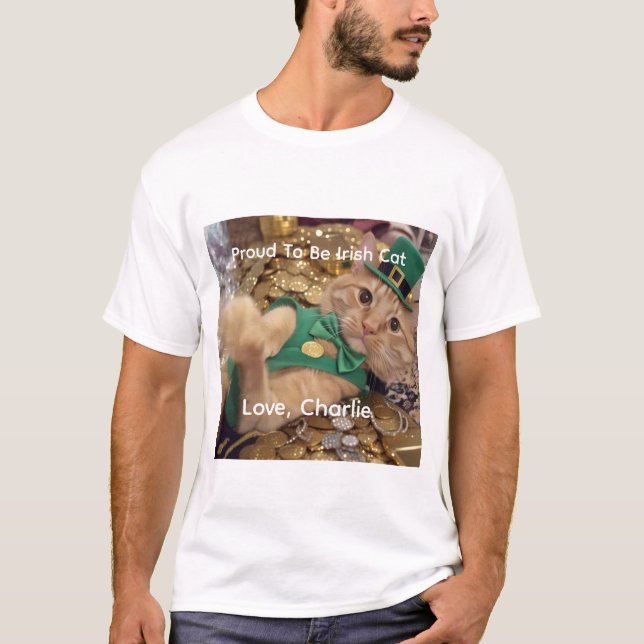 T-shirt Chat lutin de la Saint-Patrick  (Devant)
