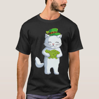 T-shirt Chat Lutin Joyeux St Patrick's Day Irlandais Shamr