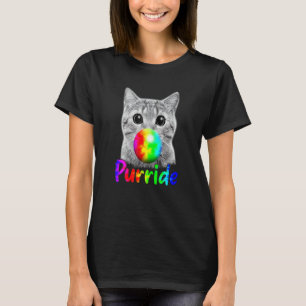 T-shirt Chat mâchant du chewing-gum Drapeau de fierté LGBQ