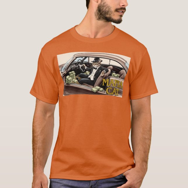 T-shirt Chat Mafia herbe à chat argent voiture garçon (Devant)