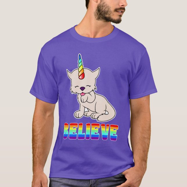 T-shirt Chat magique = Kittycorn de licorne (Devant)