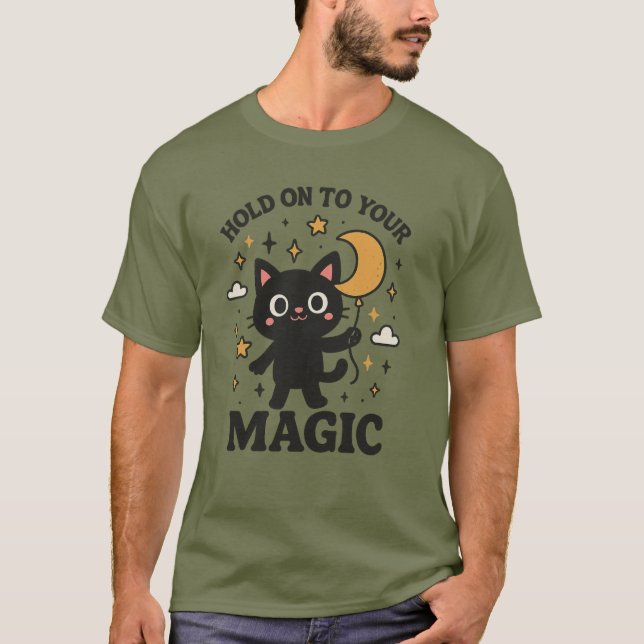T-shirt Chat magique Lune (Devant)