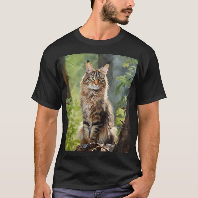 T-shirt chat Maine Coon (Devant)