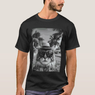 T-shirt Chat Maine Coon drôle de selfie Chat Vacances d'ét