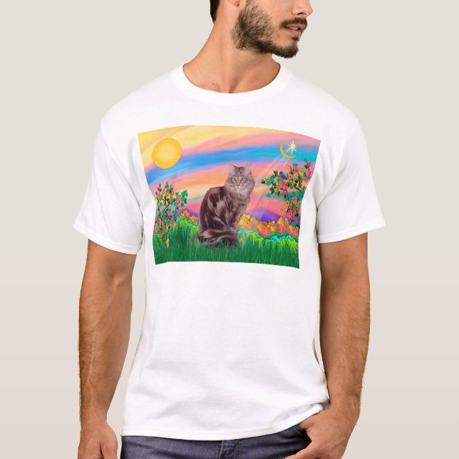 T-shirt Chat Maine Coon - Étoile du jour (Devant)