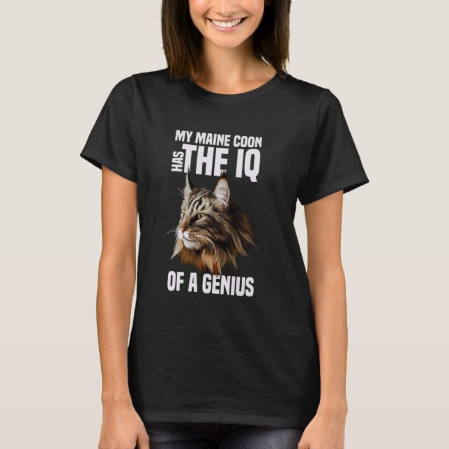 T-shirt Chat Maine Coon IQ Génie (Devant)