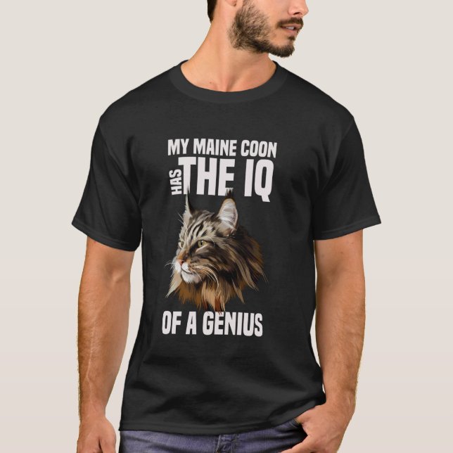 T-shirt Chat Maine Coon QI Génie (Devant)