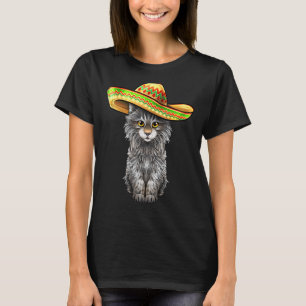 T-shirt Chat Maine Coon Sombrero Mexicain Chaton Vétérinai