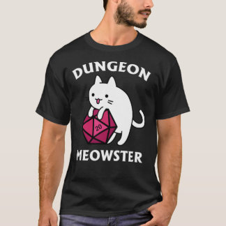T-shirt Chat-maître DnD Dungeon avec D20