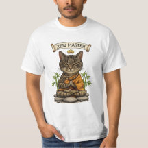 Chat Maître Zen Drôle Chat Gris Tabby Cadeau