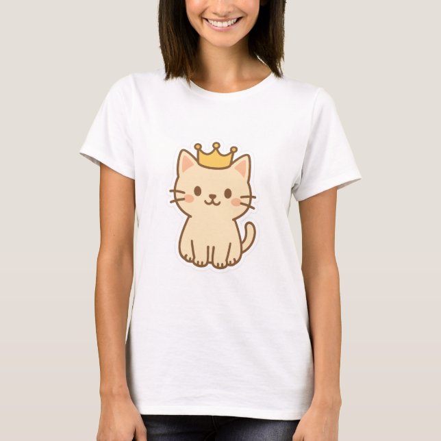 T-shirt Chat majestueux avec couronne (Devant)
