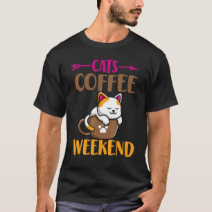 T-shirt Chat Maman Caféine Chat Chats Café Week-ends
