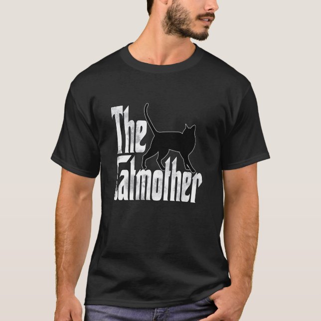 T-shirt Chat Maman Catmos Noir Chat Mère Kitty Maman 1 (Devant)