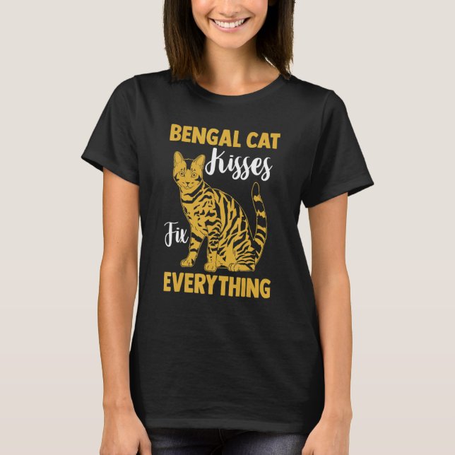 T-shirt Chat Maman Chat Bengale Bengale Chat Baisers Tout  (Devant)