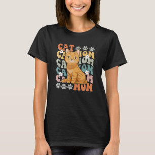T-shirt Chat Maman Chat Super Retro Chat Kitty Lady Femmes