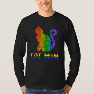 T-shirt Chat Maman Colorée Arc-en-ciel Lgbt Pride Chat Mam