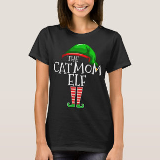 T-shirt Chat Maman Elf Matching Famille Cadeau de Noël Mam