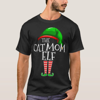 T-shirt Chat Maman Elf Matching Famille Cadeau de Noël Mam
