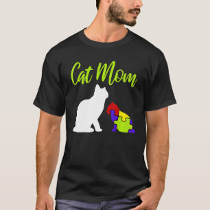 T-shirt Chat Maman Fier Autisme Mère Asperger Asd Autiste