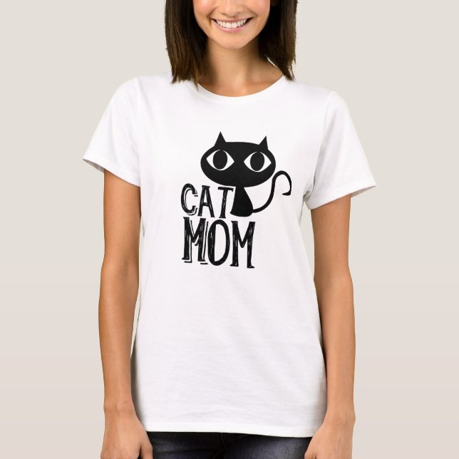 T-shirt Chat Maman Funny Chat silhouette mignonne (Devant)