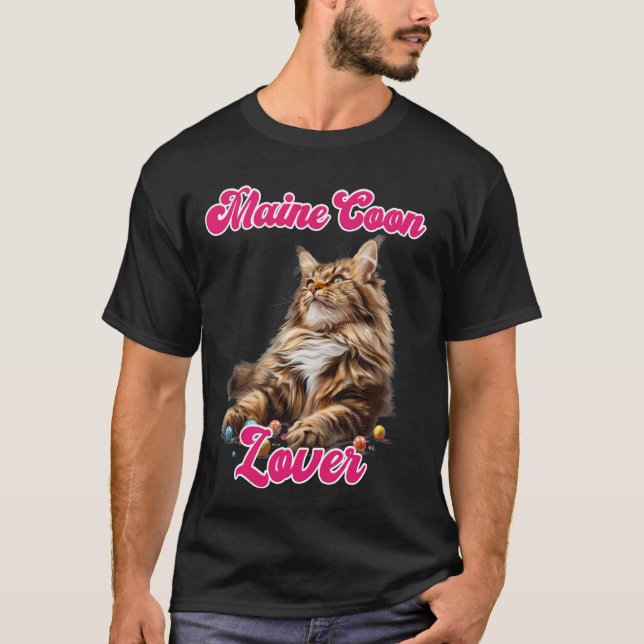 T-shirt Chat Maman MAINE COON LOVER Maine Coon Propriétair (Devant)