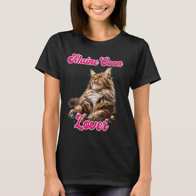 T-shirt Chat Maman MAINE COON LOVER Maine Coon Propriétair (Devant)