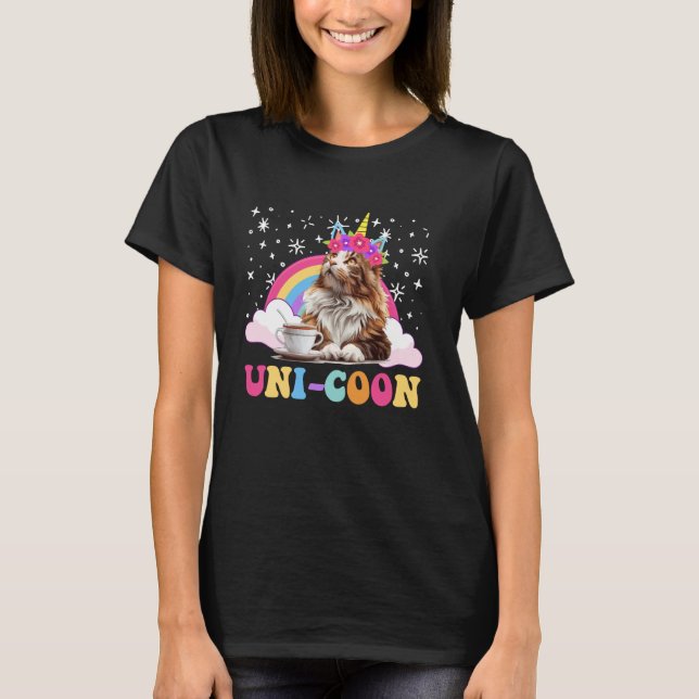 T-shirt Chat Maman Maine Coon UNI-COON Funny Main Coon mam (Devant)