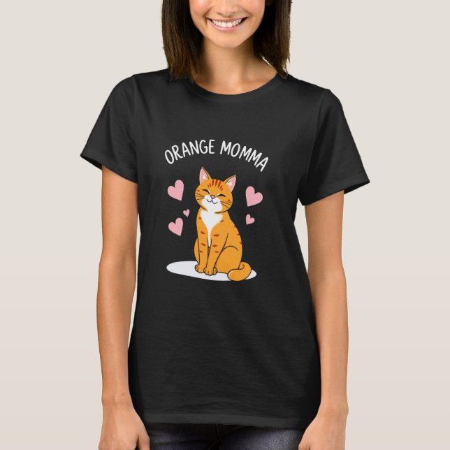 T-shirt Chat MAMAN ORANGE (Devant)