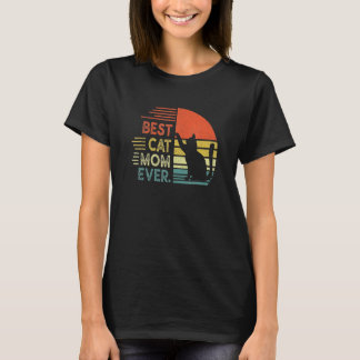 T-shirt Chat Maman Retro Meilleur Chat Maman Meowy Chat Da
