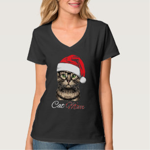 T-shirt Chat Maman T Red Buffalo Plaid Casquette Père Noël