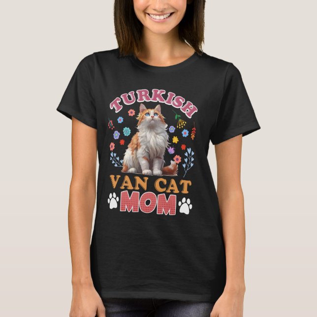 T-shirt Chat Maman TURKISH VAN maman TURKISH VAN CAT MOM T (Devant)