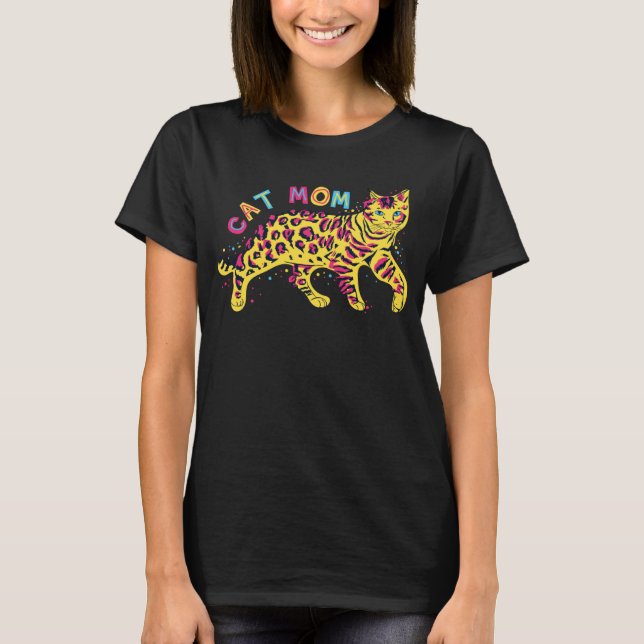 T-shirt Chat Maman Vêtements Chat (Devant)
