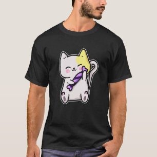 T-shirt Chat Mangeant Des Bonbons Délicieux Friandises Tri