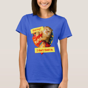 T-shirt Chat mangeant des boulettes de fromage