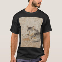 Chat mangeant des nouilles