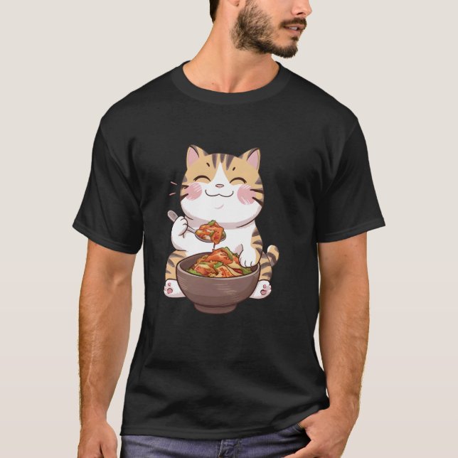 T-shirt Chat mangeant du kimchi (Devant)