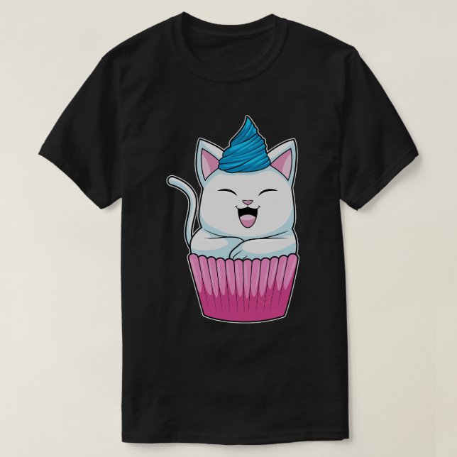 T-shirt Chat Mangeant un Muffin (Design devant)