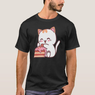 T-shirt Chat Manger délicieux gâteau Bonbons Backing