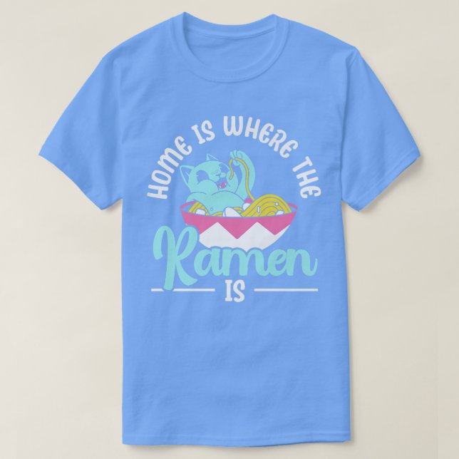 T-shirt Chat Manger Ramen Kawaii Anime  (Design devant)