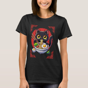T-shirt Chat Manger Ramen nouilles Style Vintage Japonais