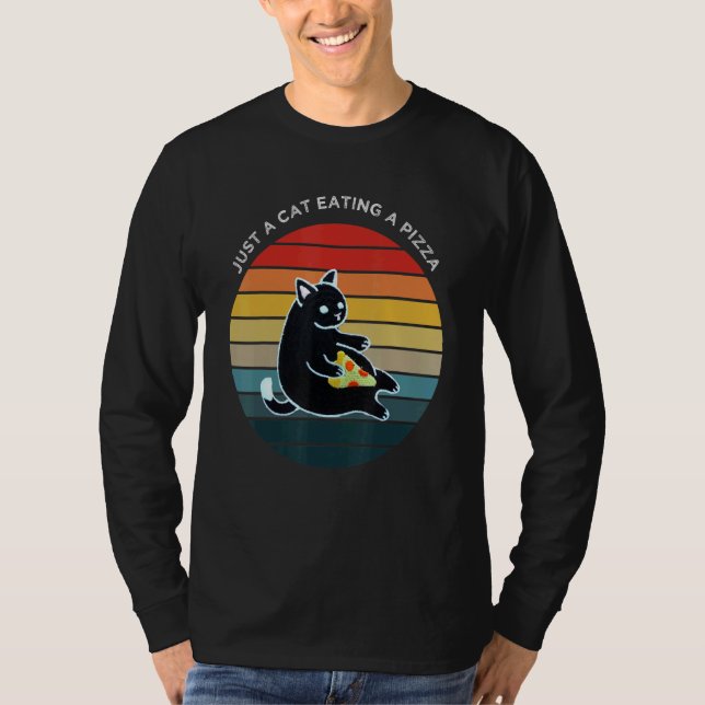 T-shirt Chat Manger Une Pepperoni Slice Chat Love Pizza (Devant)
