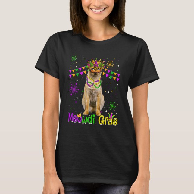 T-shirt Chat Mardi Gras Mignon Masque de Carnaval Chat Ton (Devant)