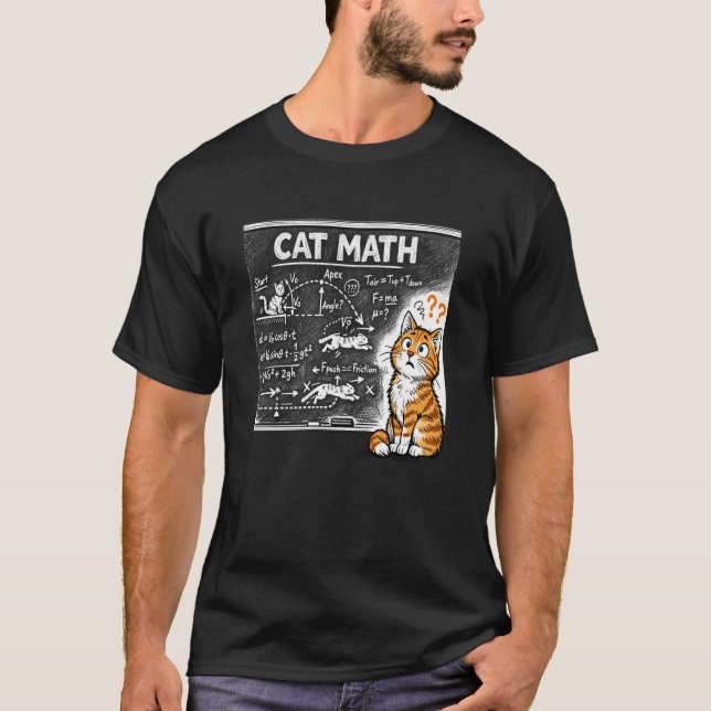 T-shirt Chat Math Physique Équations Tableau Noir Drôle Ta (Devant)