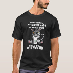 T-shirt Chat Matin Groupement Avec Café Chat Maison Chat