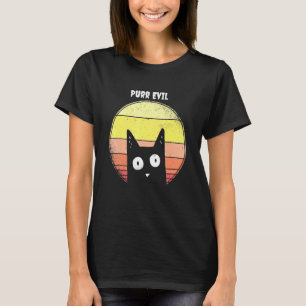 T-shirt Chat méchant Chat noir Vintage Sunset Halloween