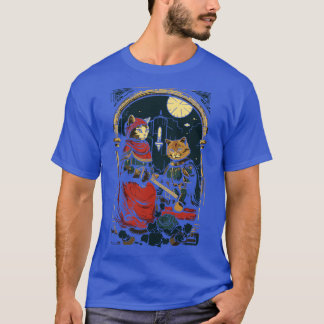 T-shirt Chat médiéval couple femme et chevalier