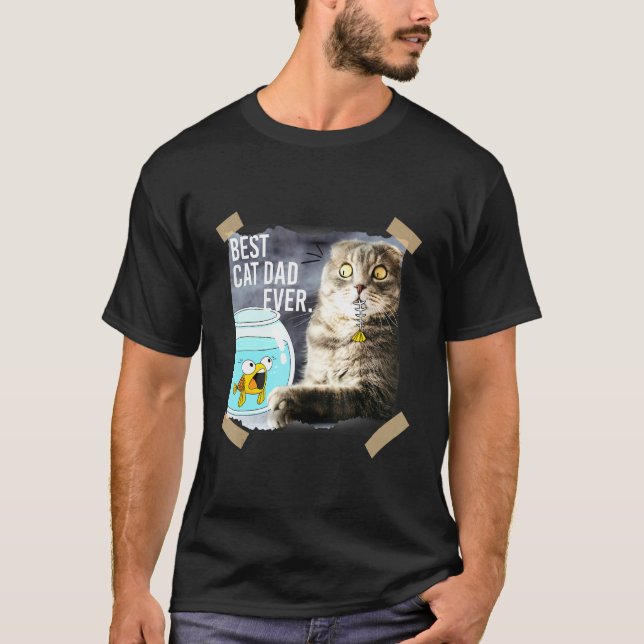 T-shirt Chat Meilleur Papa Chat De Tous Les Temps Chat Man (Devant)