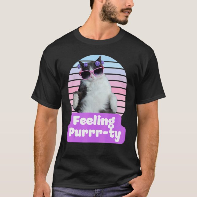 T-shirt Chat Mémé Drôle Kitty Félin Sentiment Pur ty (Devant)