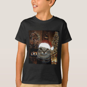 T-shirt Chat Mème Drôle Prenant Un É selfie Noël Lumières